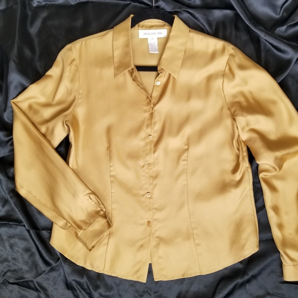 100% Silk Gold Blouse